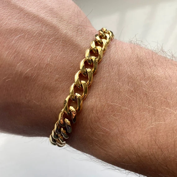 mens gold bracelets 18k