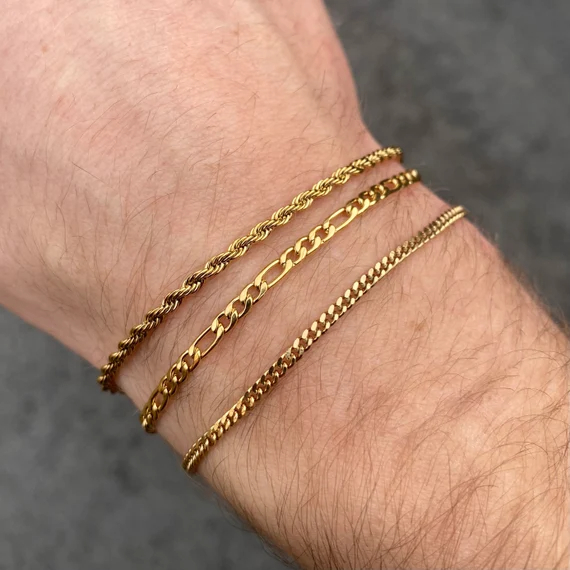 mens gold bracelets 18k